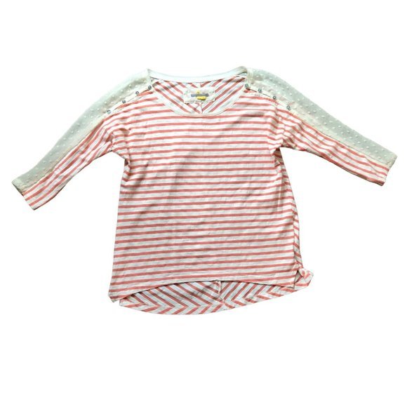 Little Yellow Button by Anthropologie Women's Button Stripe‎ Mabel Top Size XS - Picture 1 of 11